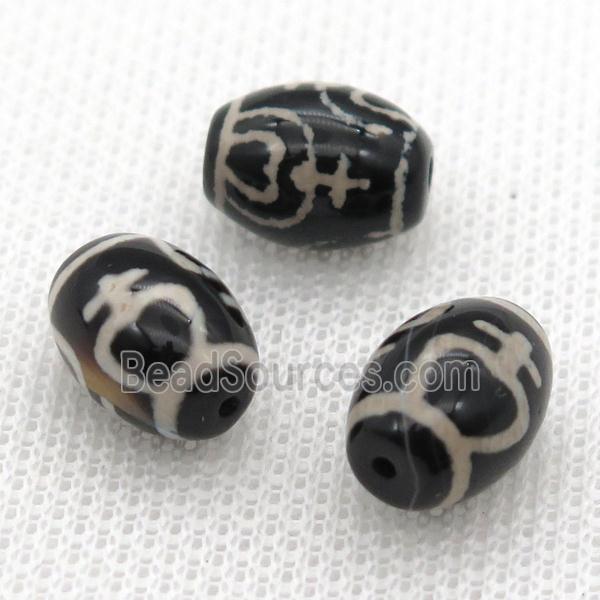 tibetan Dzi barrel beads