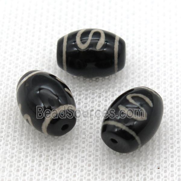 tibetan DZi barrel beads