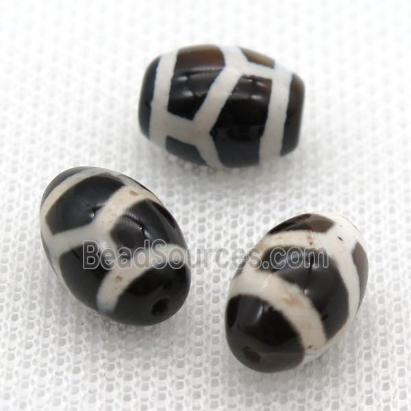 tibetan DZi barrel beads