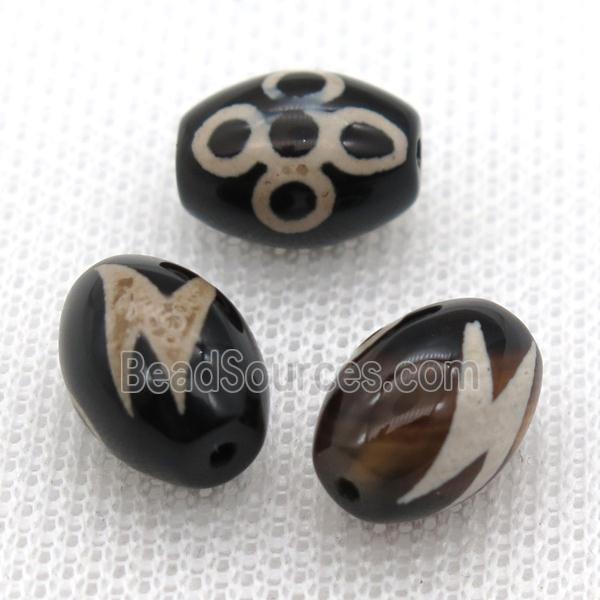 tibetan DZi barrel beads