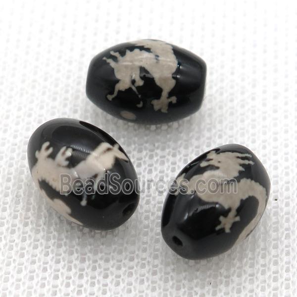 tibetan DZi barrel beads