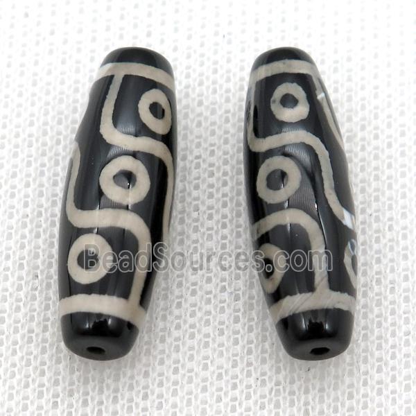 black tibetan DZi rice beads, eye