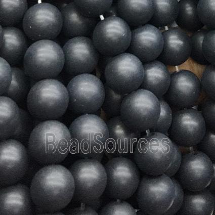 round matte black Onyx Agate Beads