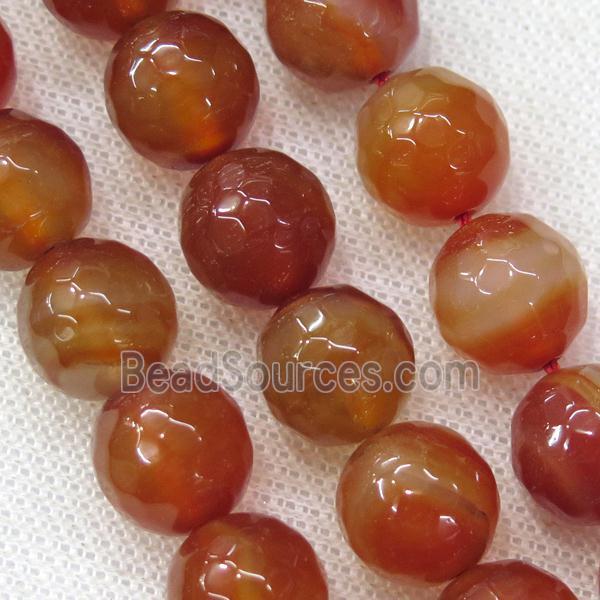 red Agate beads, faceted round