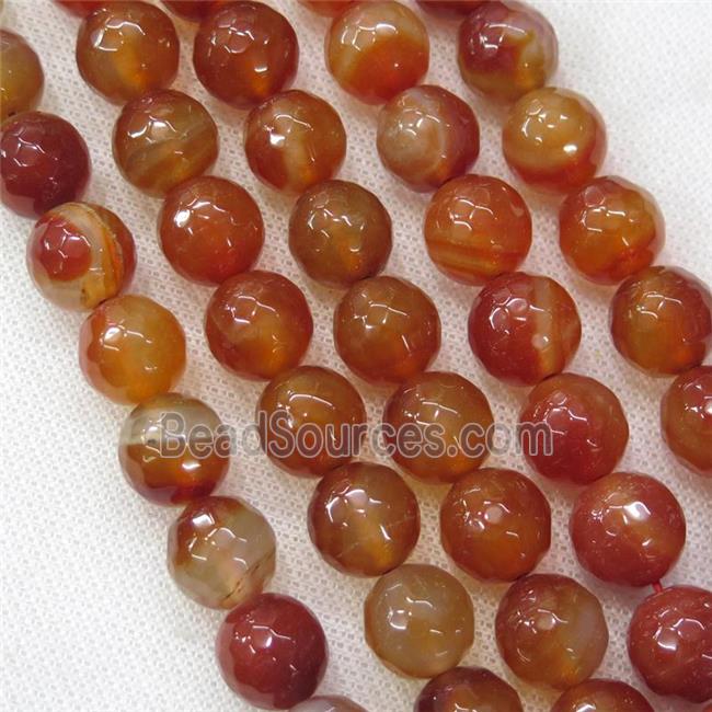 red Agate beads, faceted round