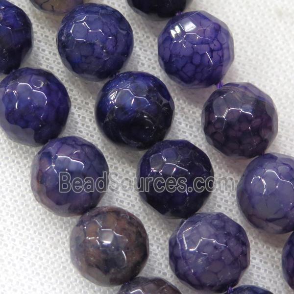 purple veins Agate Beads, faceted round