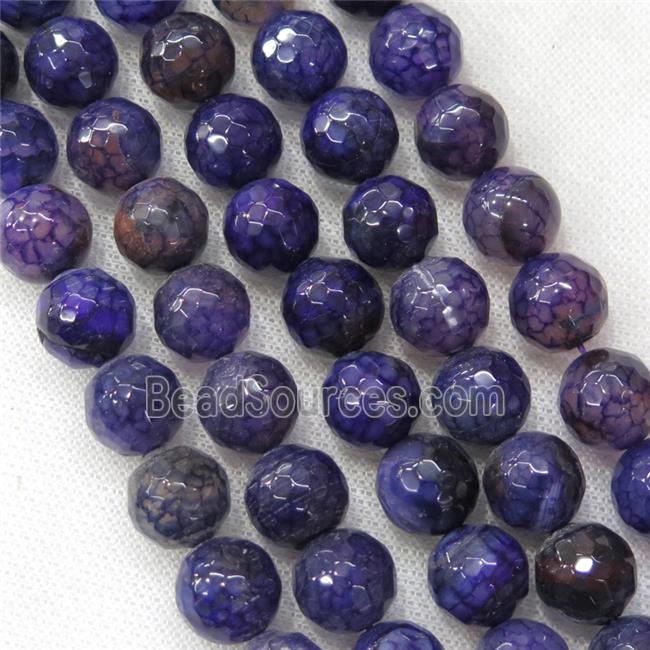 purple veins Agate Beads, faceted round