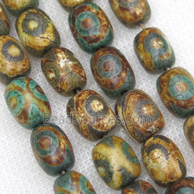 Tibetan Agate barrel beads, eye