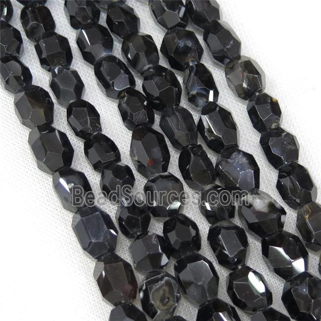 natural black Agate nugget beads, freeform