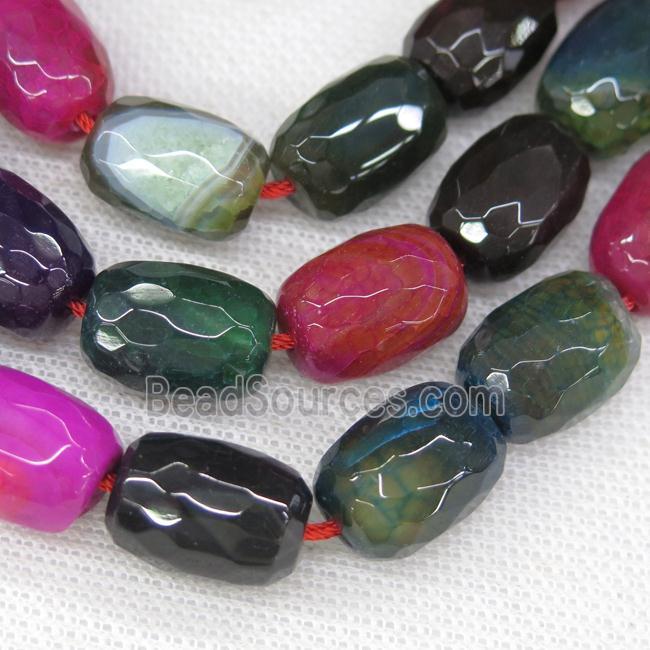 faceted Agate barrel Beads, mixed color