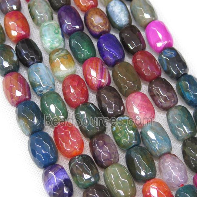 faceted Agate barrel Beads, mixed color