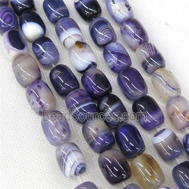 purple Agate barrel beads