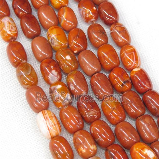 orange Agate barrel beads