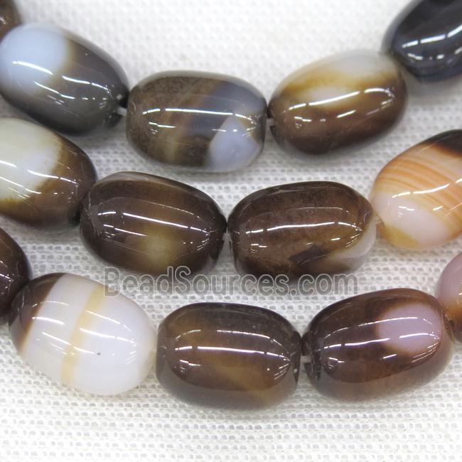 coffee Agate barrel beads