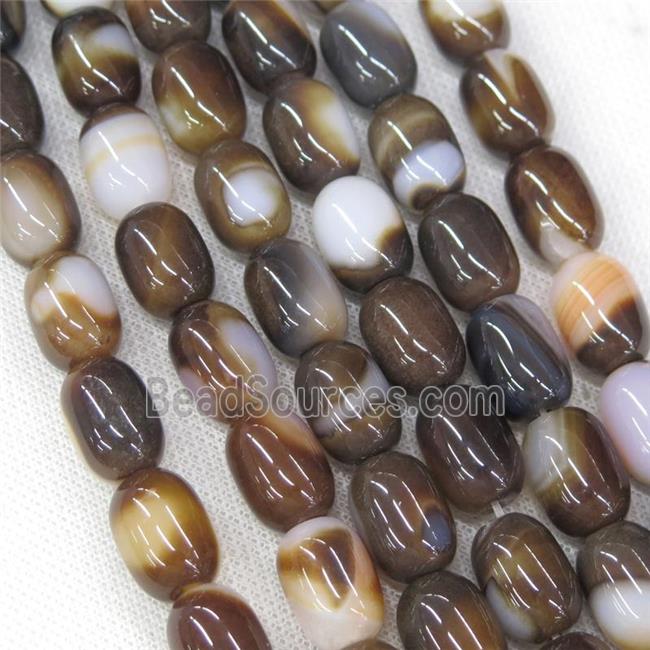 coffee Agate barrel beads