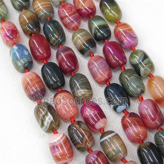 mixed Agate barrel beads with knot