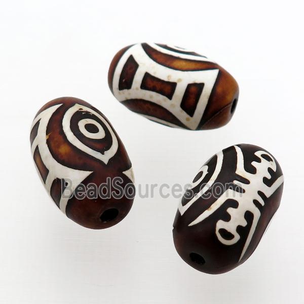 tibetan DZi Agate barrel beads, mixed