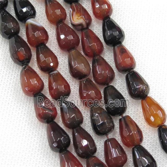 fancy agate beads, faceted teardrop