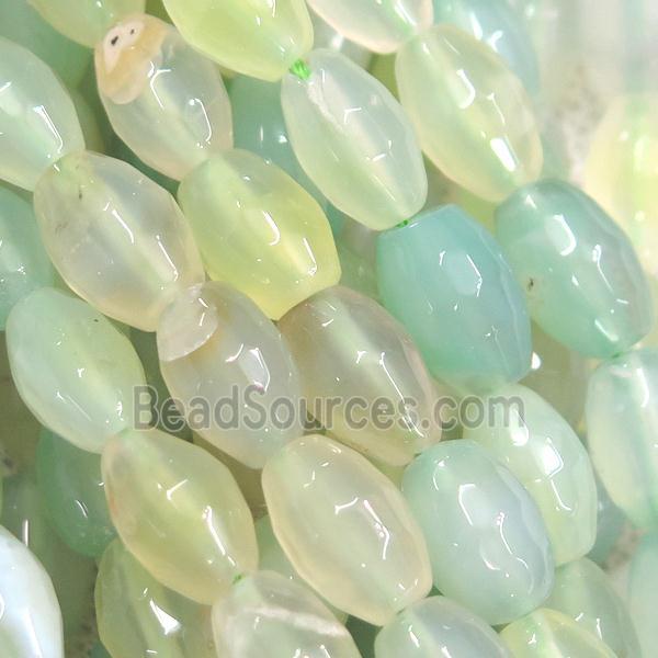 aqua Agate beads, faceted barrel