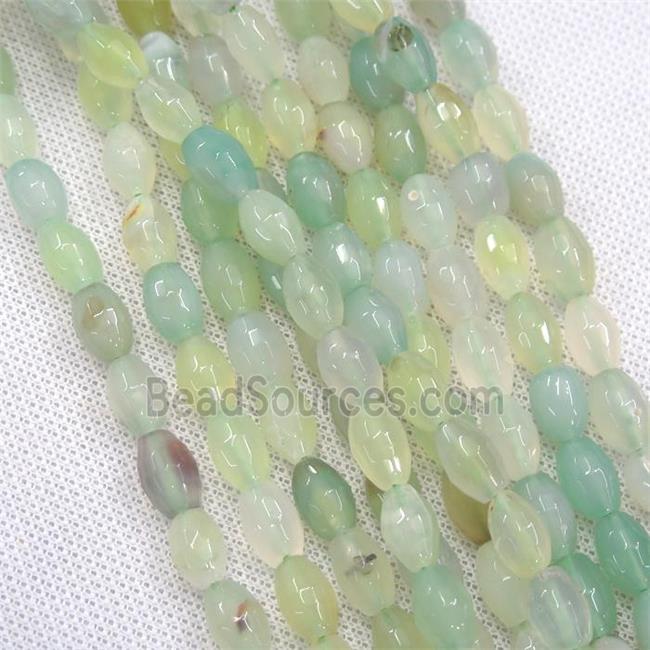 aqua Agate beads, faceted barrel