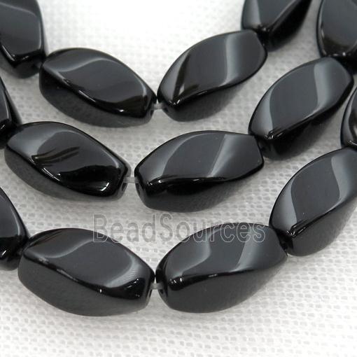 black onyx agate twist beads