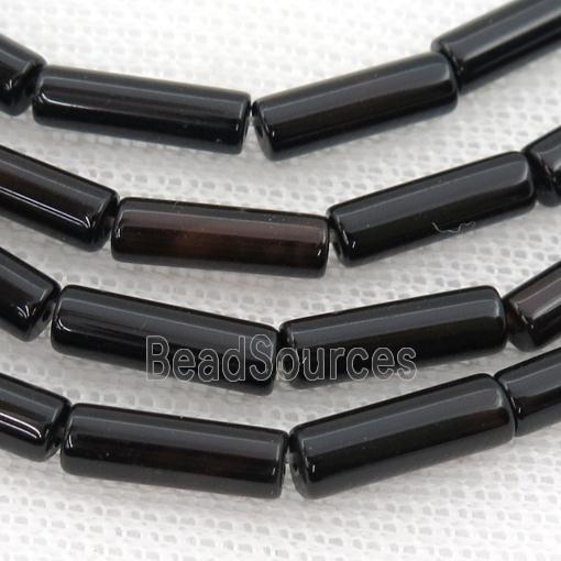 black onyx agate tube beads