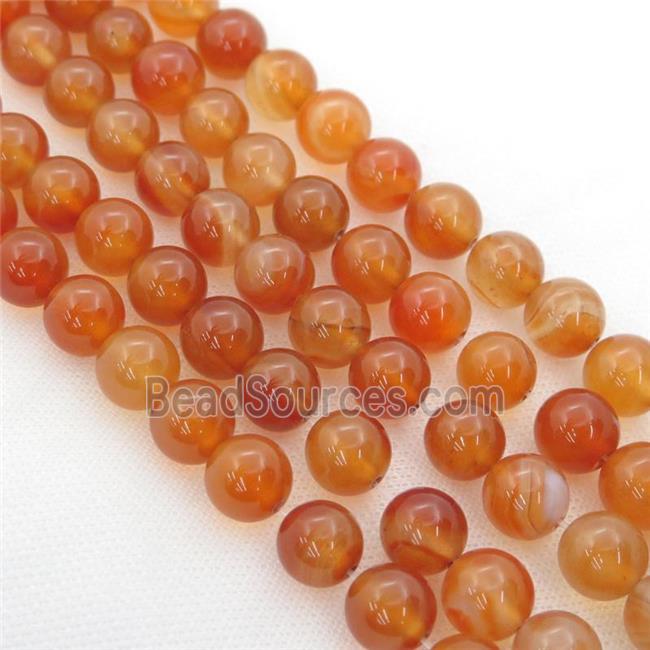 red Carnelian Agate beads, round