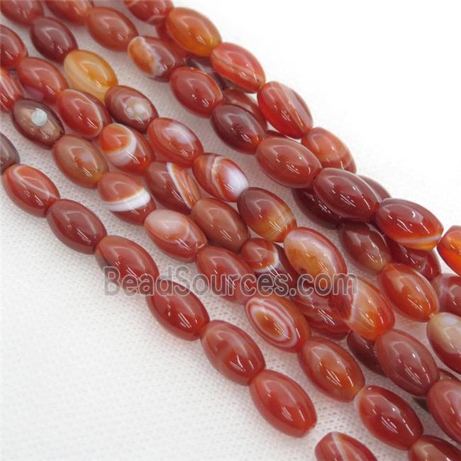 red Carnelian Agate rice beads