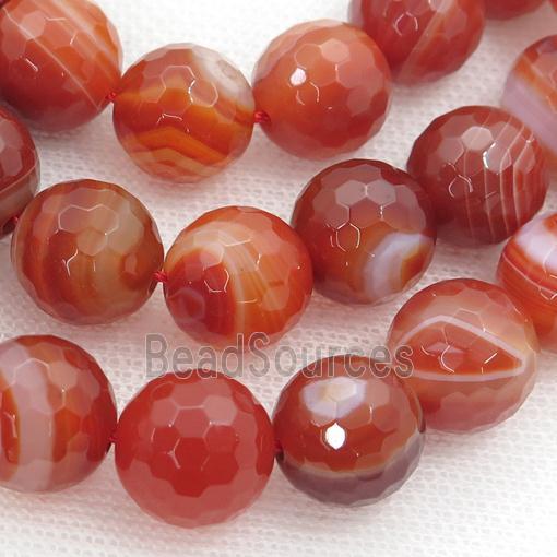 natural red Carnelian Agate beads, sardonyx, faceted round