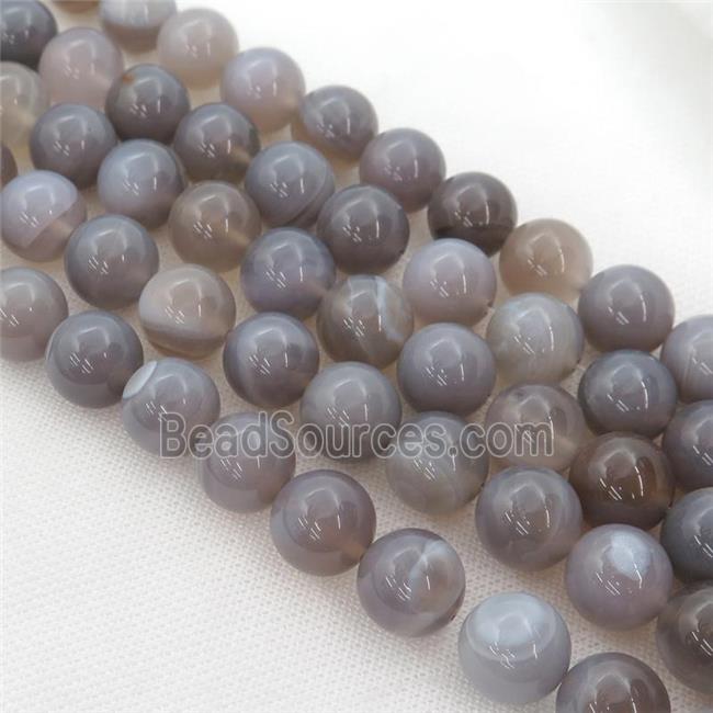 round natural Gray Agate Beads