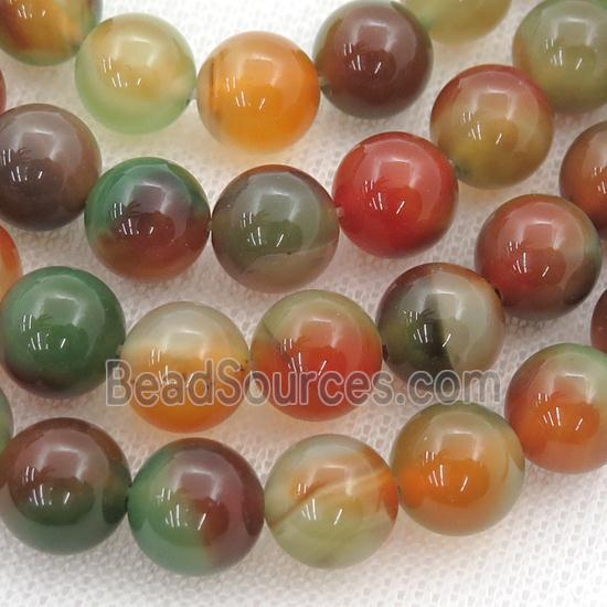 natural Agate Beads, red-green, dye