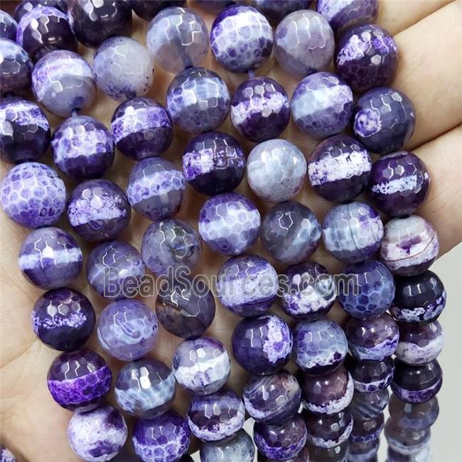 purple Agate beads, dye, faceted round