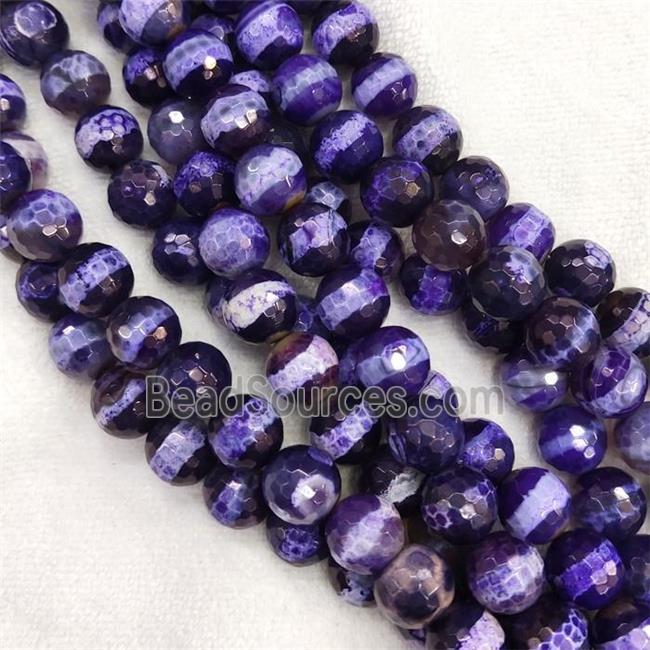 purple Agate beads, dye, faceted round