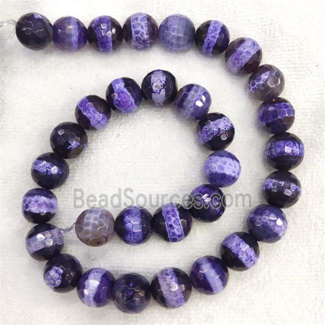 purple Agate beads, dye, faceted round