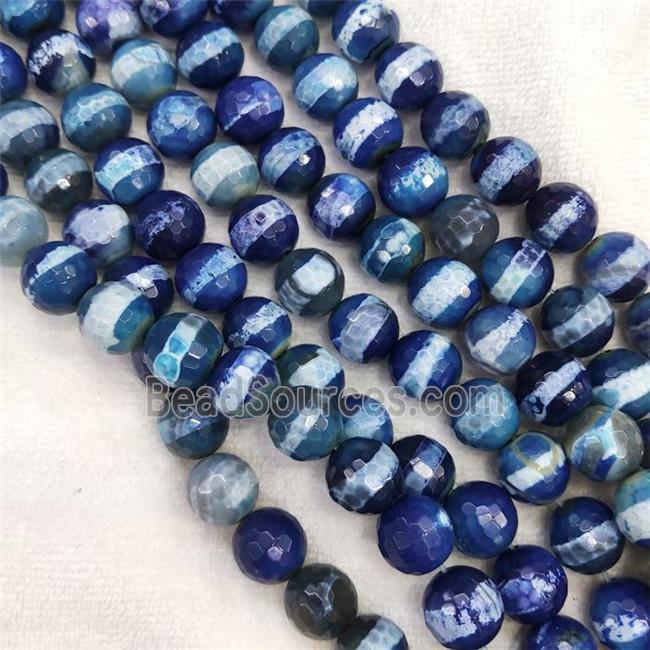 blue Agate beads, dye, faceted round