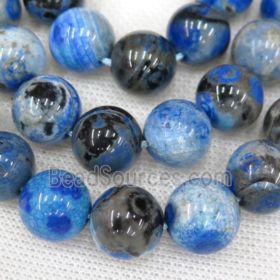 blue fire Agate Beads, round