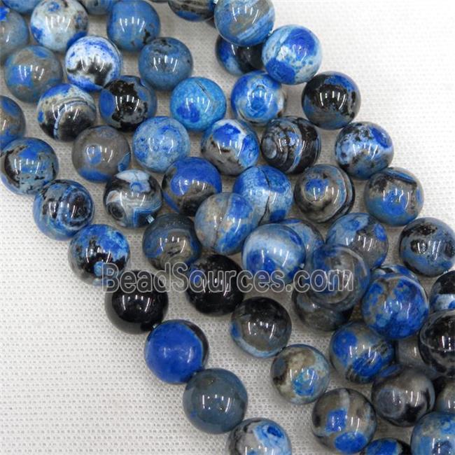 blue fire Agate Beads, round