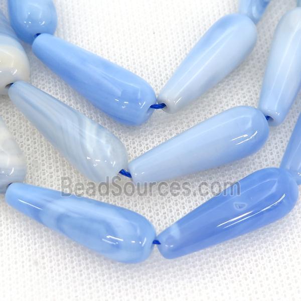 blue Agate teardrop beads