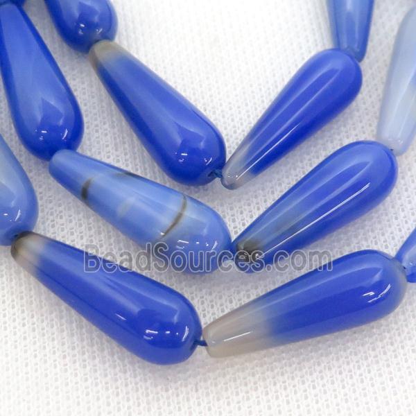 royalblue Agate teardrop beads