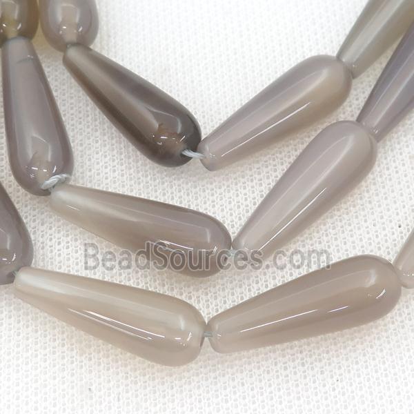 gray Agate teardrop beads