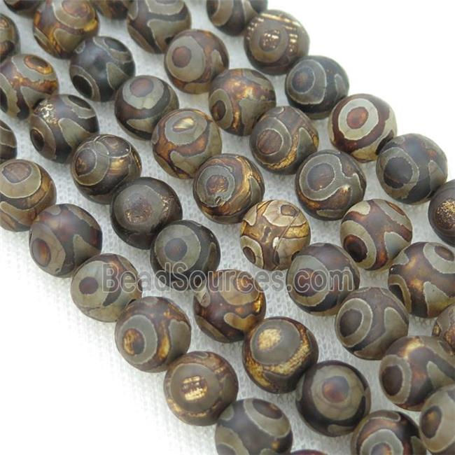 round Tibetan Agate Beads, eye