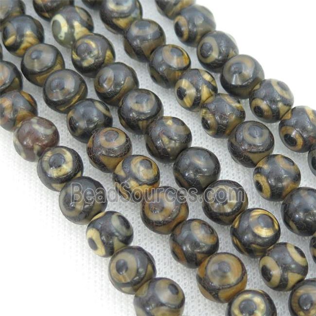 round Tibetan Agate Beads, eye charm