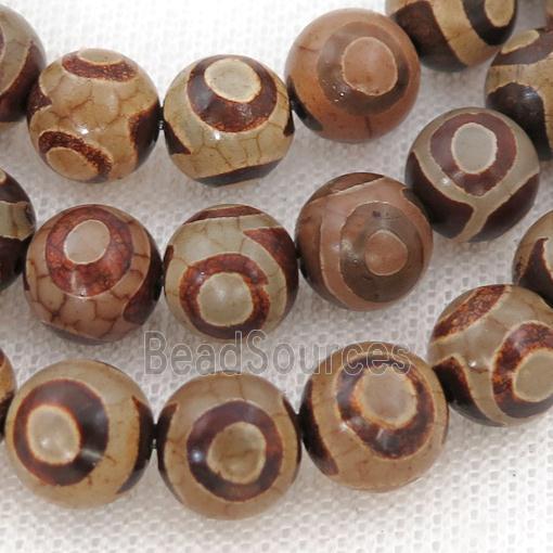 round Tibetan Agate Beads, eye