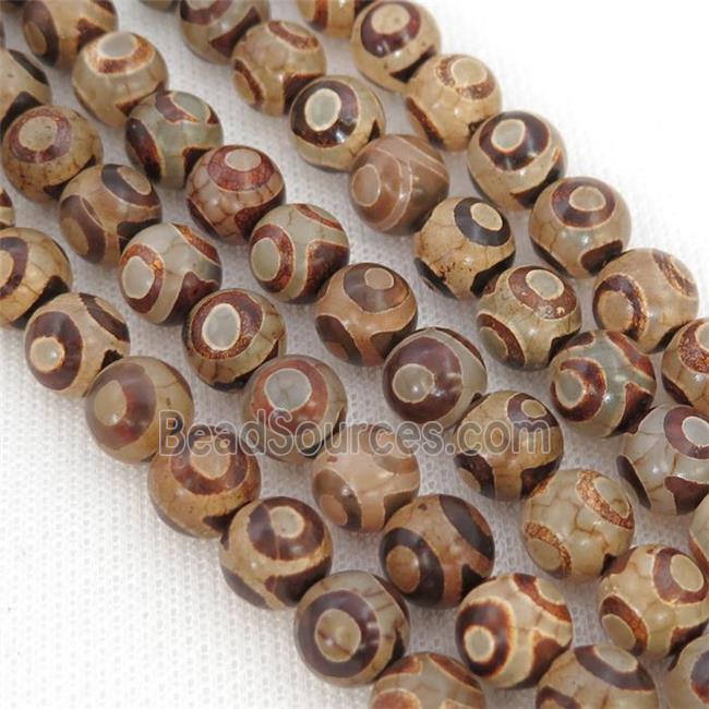 round Tibetan Agate Beads, eye