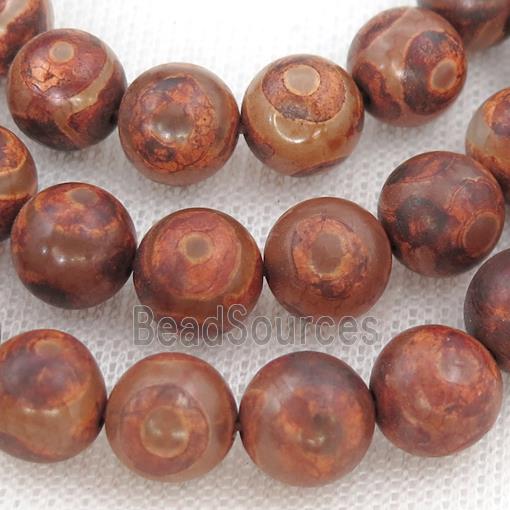 round Tibetan Agate Beads, red eye