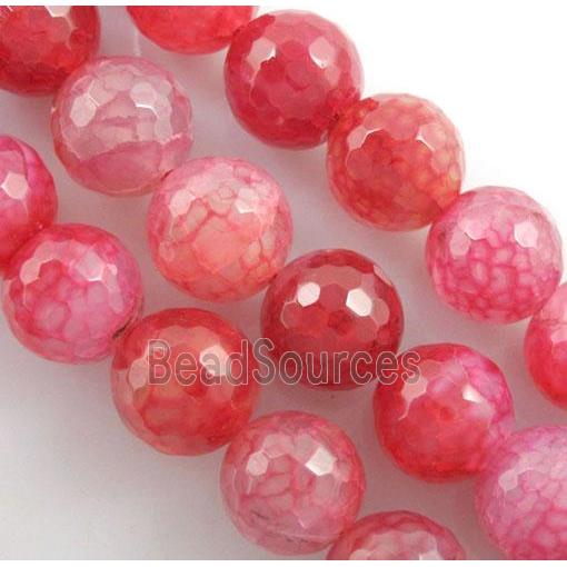 red veins Agate Stone Beads, faceted round