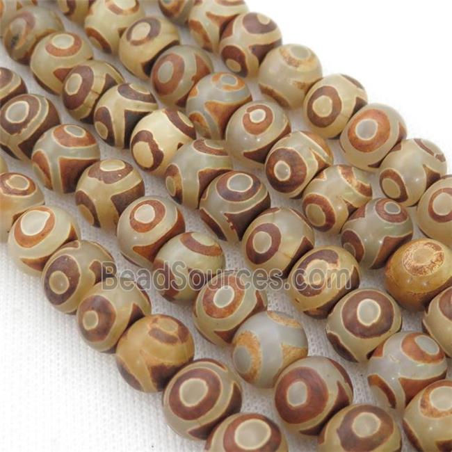 matte Tibetan Agate Beads, rondelle, eye