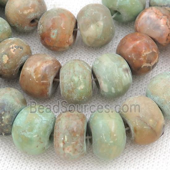 green Agate rondelle Beads