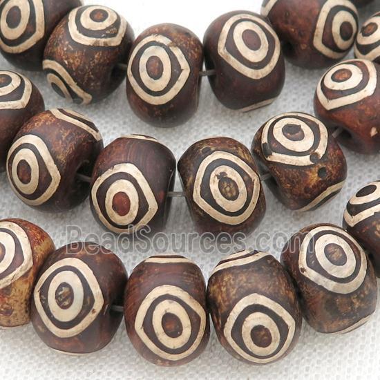 Tibetan Agate Beads, rondelle, eye