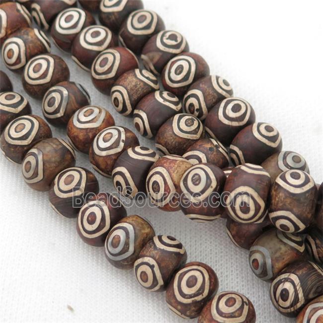 Tibetan Agate Beads, rondelle, eye